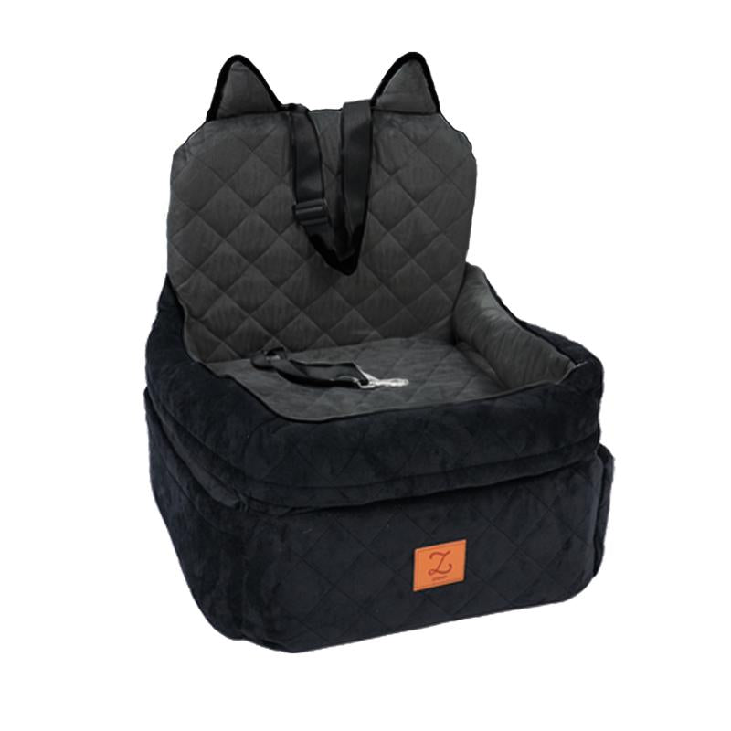 Zvrpet Dog Car Seat Fully Detachable and Washable Memory Foam Covered Car-Mounted Pet Kennel Soft Fabric Easy to Install with Adjustable Straps Anti-Slip Bottom Cover for Back Seat Pet Car Bed for Car SUV Outdoorfun Travel Dog Bed Pet Bed Cat Bed