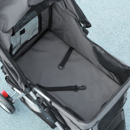 PawHut 3 Wheel Pet Stroller for Small and Miniature Dogs in Charcoal Grey