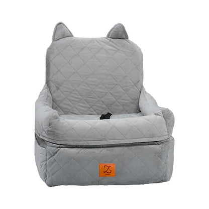 Zvrpet Dog Car Seat Fully Detachable and Washable Memory Foam Covered Car-Mounted Pet Kennel Soft Fabric Easy to Install with Adjustable Straps Anti-Slip Bottom Cover for Back Seat Pet Car Bed for Car SUV Outdoorfun Travel Dog Bed Pet Bed Cat Bed