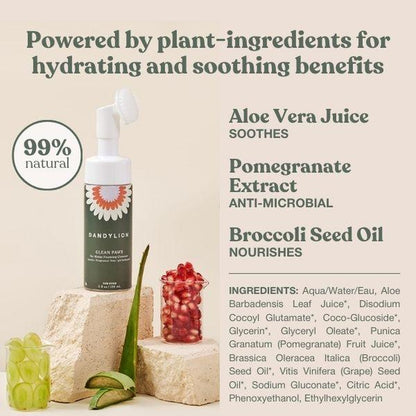 Dandylion Clean Paws No-Rinse Foaming Paw Cleanser for Dogs – Gentle Brush-On, Fragrance-Free, Vegan, Cruelty-Free, Plant-Based, No Mess, 5 Fl Oz