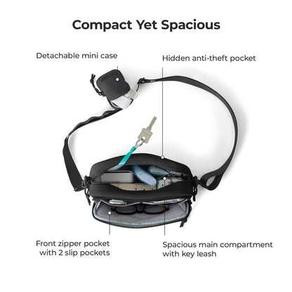 【New In】Bagsmart REIKI 2.2L Compact RFID Crossbody Bag with Detachable Mini Case & Key Leash Machine Washable for Workouts and City Walks Fallfreshness